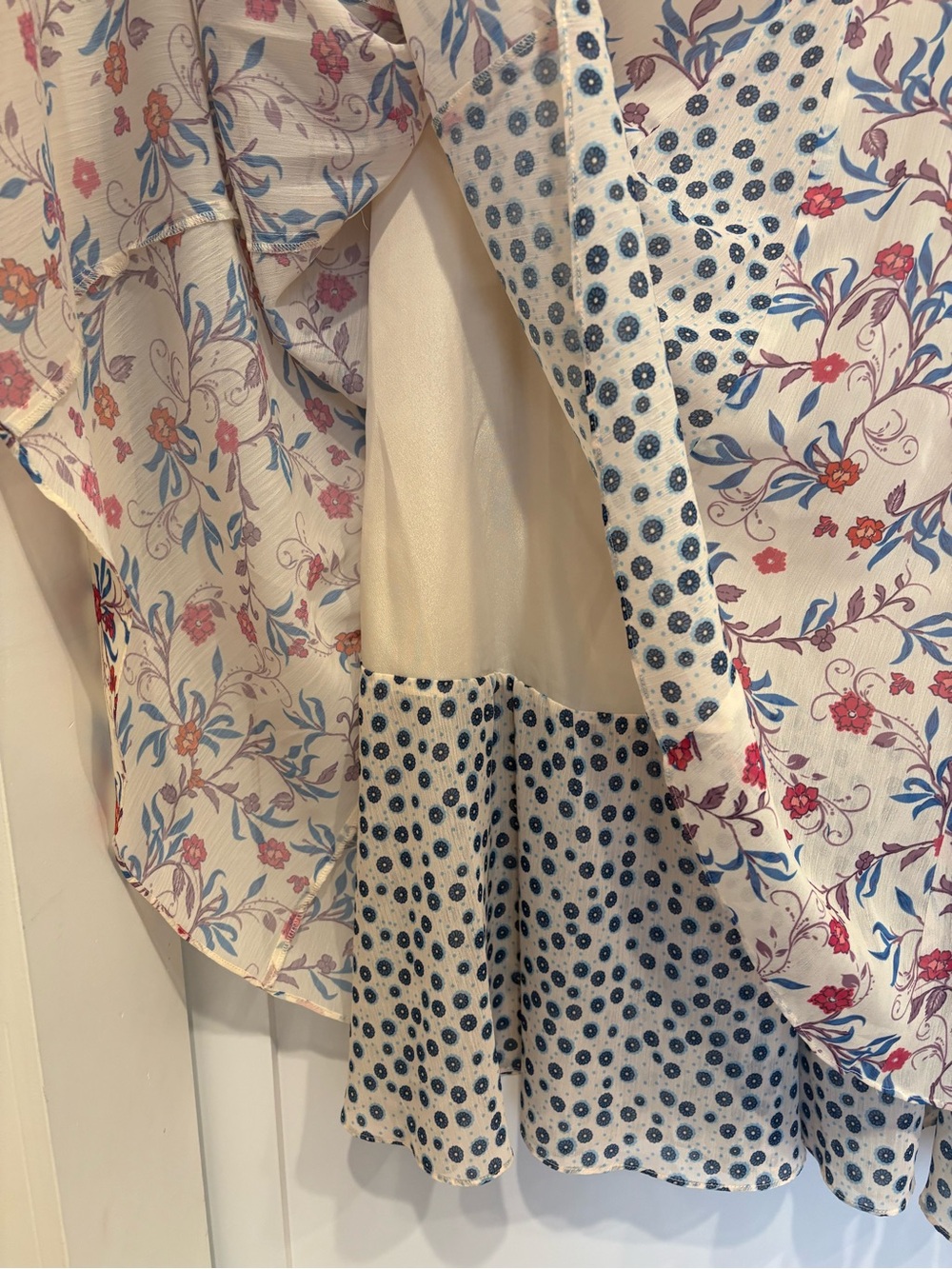 Sundance Cream Midi Dress with Red Floral & Navy Polka Dot Accents - Picture 6 of 6
